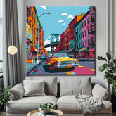 Painting by Numbers: Taxi in New York City Brooklyn
